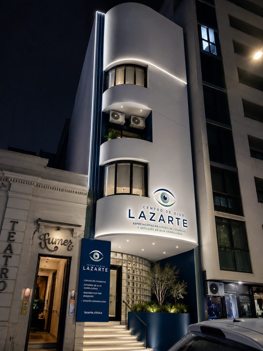 Fachada de Centro de Ojos Lazarte, sede Deán Funes 614, Córdoba